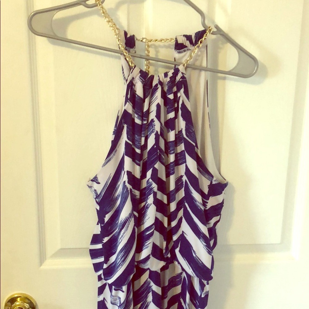 Blue and white maxi dress size 12